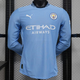 24-25 Man City Home Long Sleeve Player Version Soccer Jersey (长袖球员)