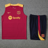 24-25 Mens Barcelona  Red Vest Short traning suit