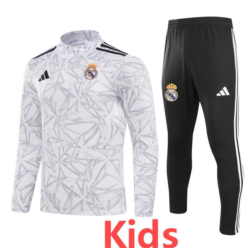 24-25 Real Madrid  White Kids Half Pull Special Edition