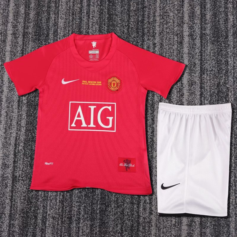 Kids Retro Manchester United Home Jersey 2007/08