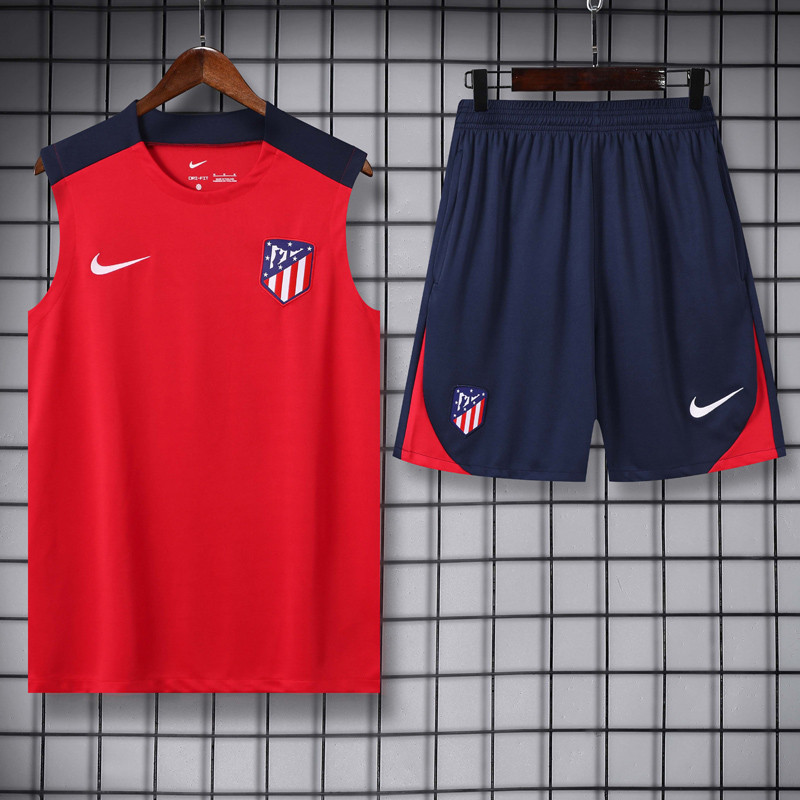 24-25  Atletico Madrid  Red Tank top and shorts suit