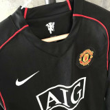 2007-2008 Man Utd Away Black long sleeve Retro soccer jersey