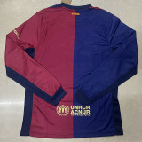 24-25  Mens Barcelona Home Long Sleeve Soccer Jersey