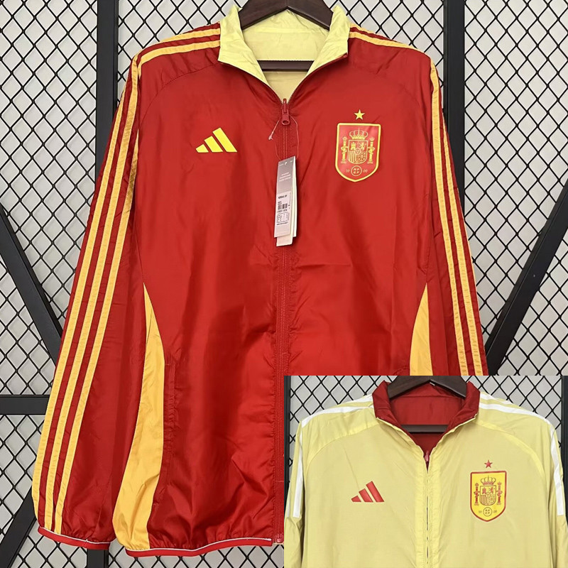 24-25 Spain Red & Yellow Double Sided Windbreaker