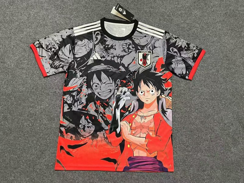 Mens Japan King of Pirates Luffy Red-Black Jersey 2025