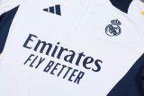 24-25 Real Madrid  White Half Pull Tracksuit