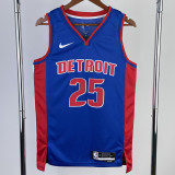22-23 Pistons ROSE #25 Blue Top Quality Hot Pressing NBA Jersey