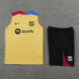 24-25 Mens Barcelona  Earthy Gold Vest Short traning suit