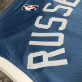 2019-20 Timberwolves RUSSELL #0 Sky Blue Retro Top Quality Hot Pressing NBA Jersey