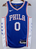 22-23 76ERS MAXEY #0 Blue Top Quality Hot Pressing NBA Jersey