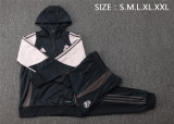 Mens Real Madrid Hoodie Sweatshirt + Pants Training Suit Dark Grey 2024/25