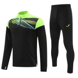2024 JOM Black Green Half Pull Tracksuit