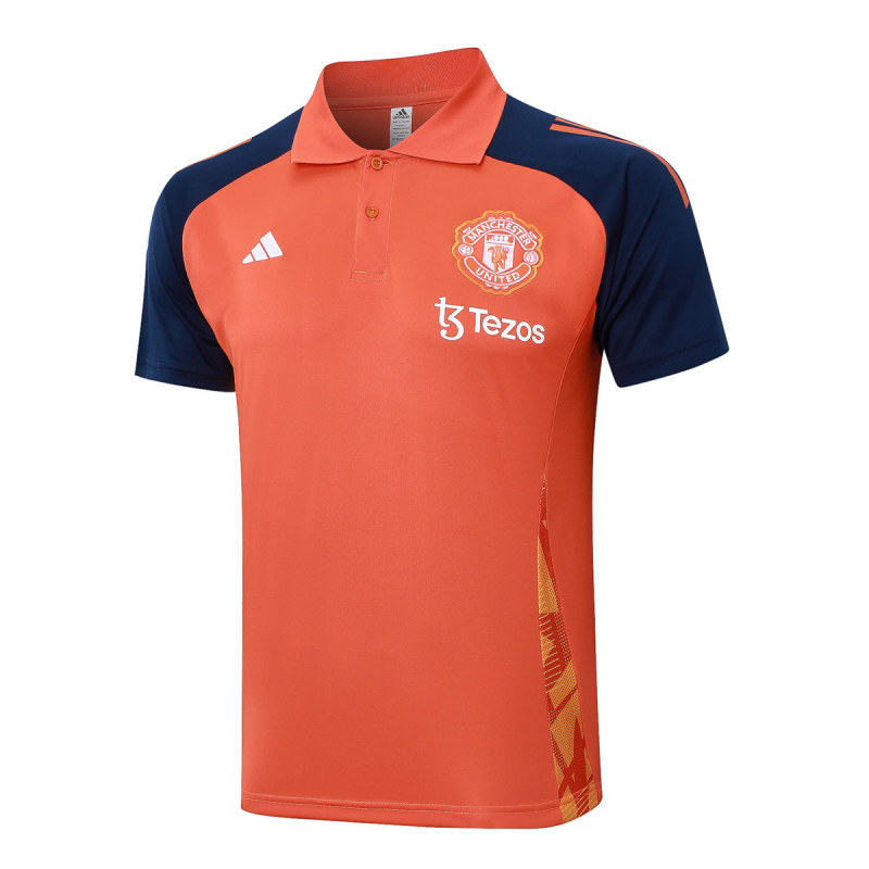 Mens Manchester United Polo Shirt Orange 2024/25