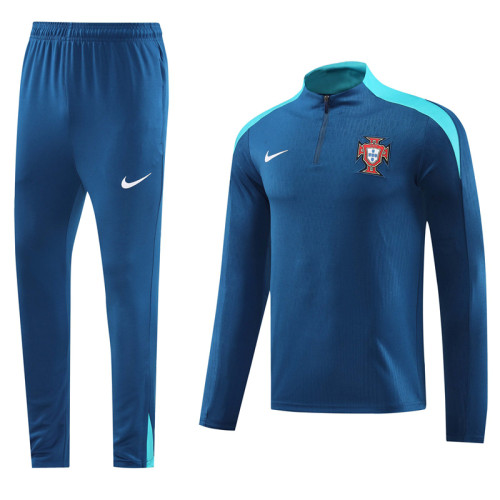 24-25 Portugal Royal blue Half Pull Tracksuit