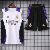 24-25 Real Madrid White Vest Short traning suit
