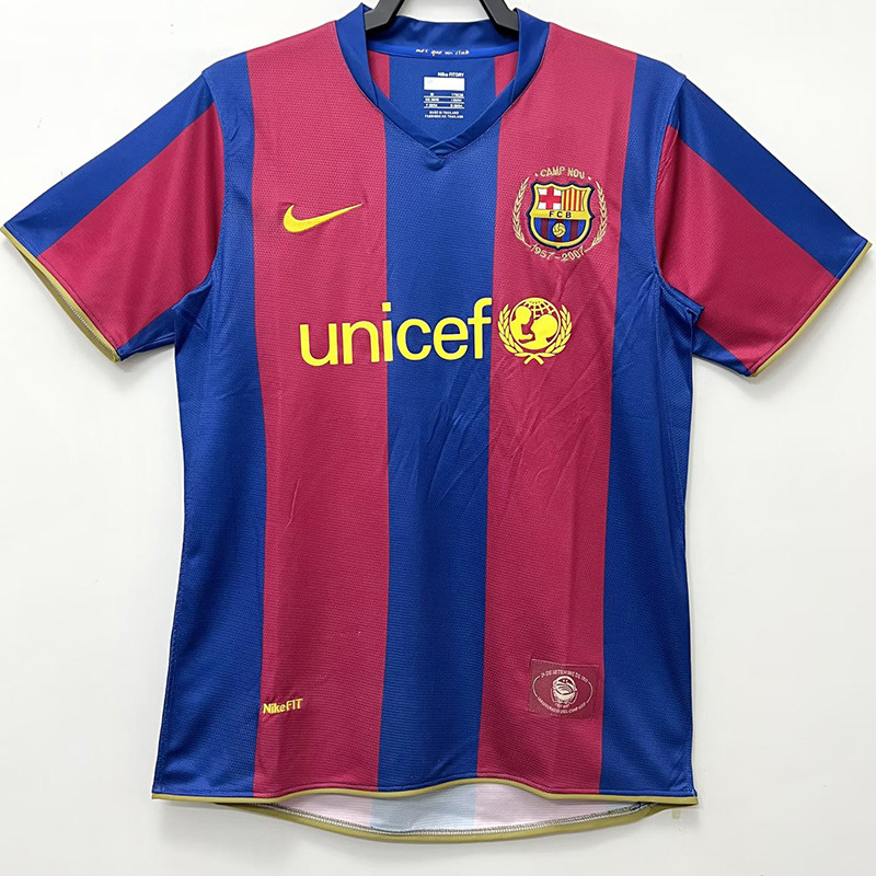 2007-2008  Mens Barcelona  Home Retro Soccer Jersey