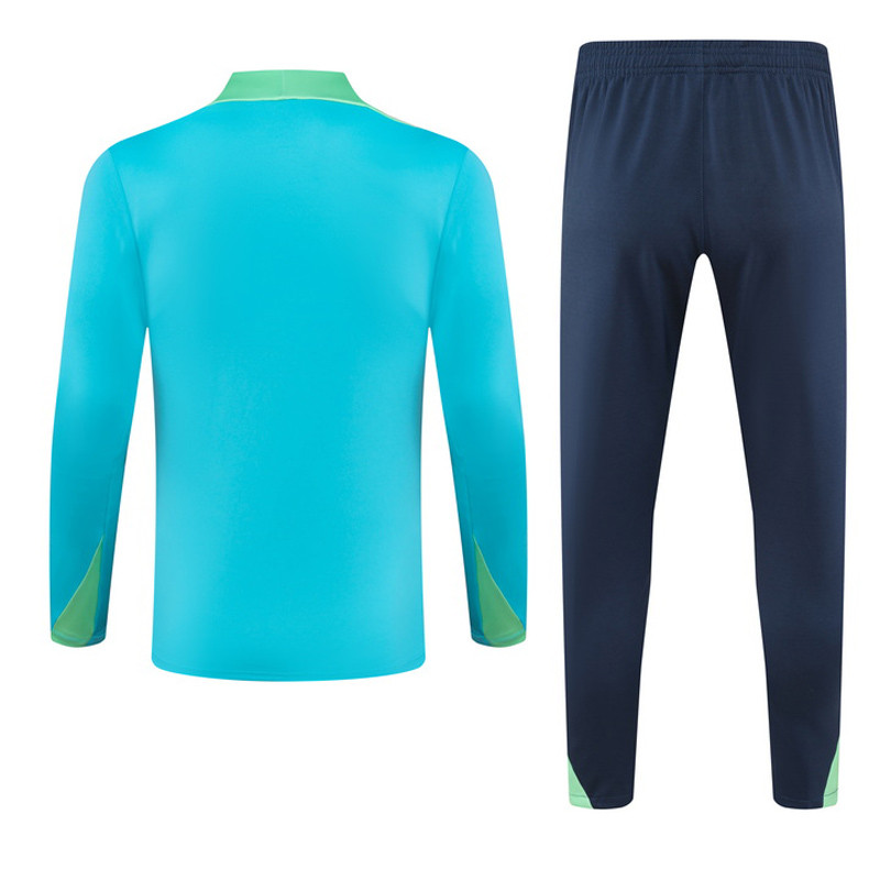 24-25 Brazil Green Kids Half Pull Tracksuit