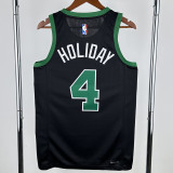 22-23 Celtics HOLIDAY #4 Black Top Quality Hot Pressing NBA Jersey (Trapeze Edition)