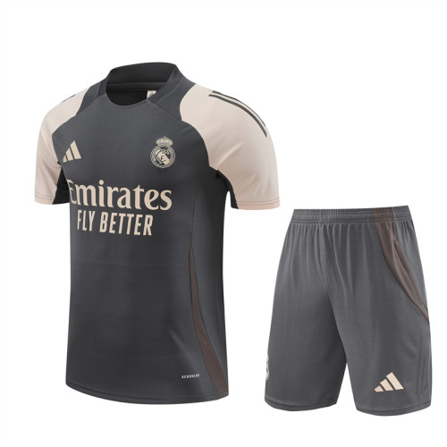 Mens Real Madrid Short Training Suit Dark Grey 2024/25