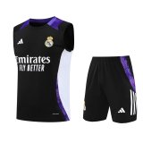 Mens Real Madrid  Black Vest Short traning suit 2024/25