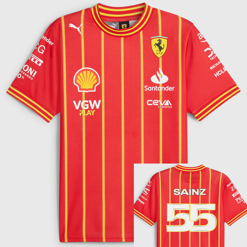 2024 F1 Ferrari #55 Red Racing Suit