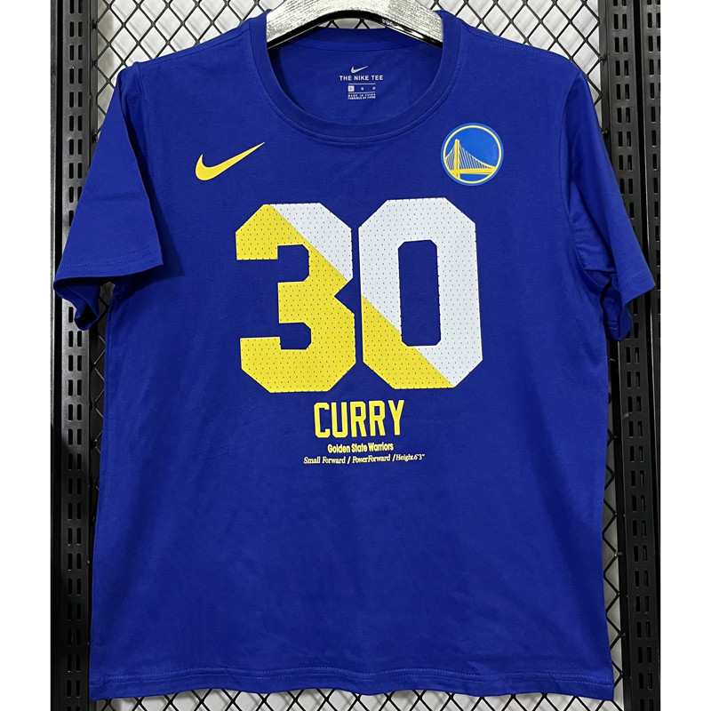 T193 Warriors CURRY #30 Blue High Quality Casual T-Shirt