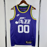 23-24 JAZZ CLARKSON #00 purple Top Quality Top Quality Hot Pressing NBA Jersey (Retro Logo)