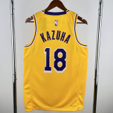 22-23 LAKERS KAZUHA #18 Yellow Top Quality Hot Pressing NBA Jersey