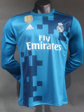 2017-2018 Real Madrid Third Player Version  Long Sleeve Retro Soccer Jersey