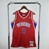 Mens Philadelphia 76ers Red Hardwood Classics 1996/97 Swingman Jersey