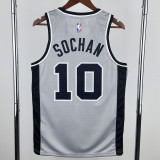 20-21 SA Spurs SOCHAN #10 Grey Top Quality Hot Pressing NBA Jersey (Trapeze Edition) 飞人版
