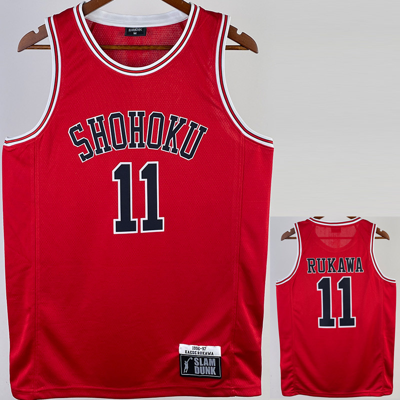 2023 SHOHOKU RUKAWA #11 Red Top Quality Hot Pressing NBA Jersey