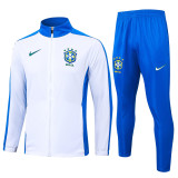 Mens Brazil Jacket + Pants Training Suit White 2024