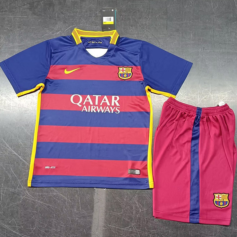2015-2016  Barcelona Home Kids Retro Soccer Jersey