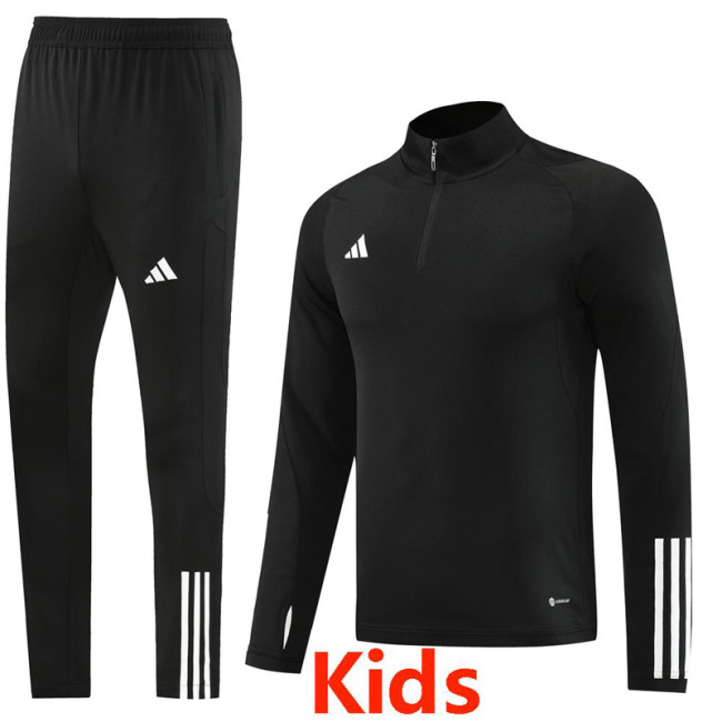2024 AD Black Kids Half Pull Tracksuit