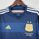2014 Argentina Away Long Sleeve Retro Soccer Jersey