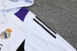 Mens Real Madrid Hoodie Sweatshirt + Pants Training Suit White III 2024/25