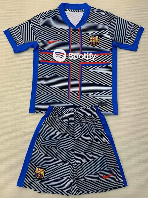 24-25 Mens Barcelona Grey Special Edition Kids Soccer Jersey