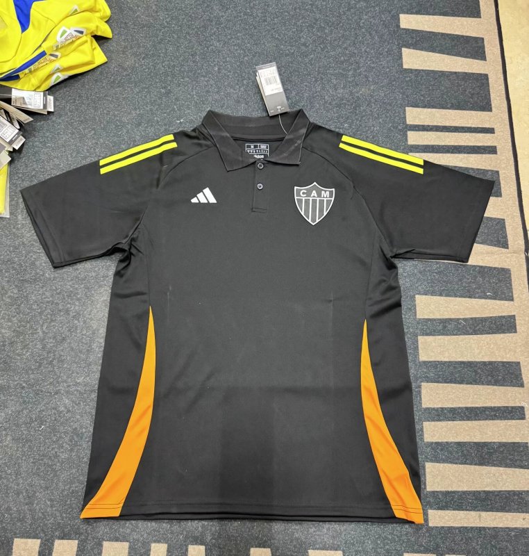 Mens Atletico Mineiro Polo Shirt Black 2024/25