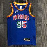 Warriors TOSCANO #95 'Mexico' Blue 75th Anniversary Retro Top Quality Hot Pressing NBA Jersey