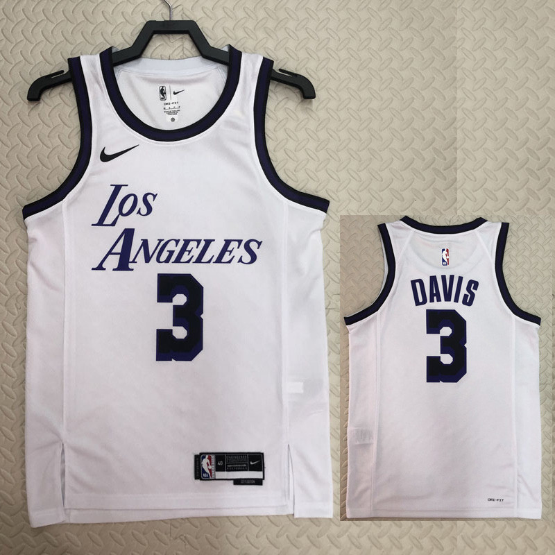 22-23 LAKERS DAVIS #3 White City Edition Top Quality Hot Pressing NBA Jersey