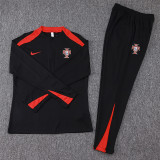 24-25 Portugal Black Half Pull Tracksuit