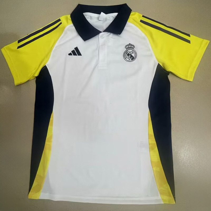 24-25 Real Madrid  White Polo Short Sleeve