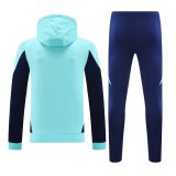 Mens Arsenal Hoodie Sweatshirt + Pants Training Suit Light Blue 2024/25