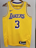 22-23 LAKERS DAVIS #3 Yellow Top Quality Hot Pressing NBA Jersey