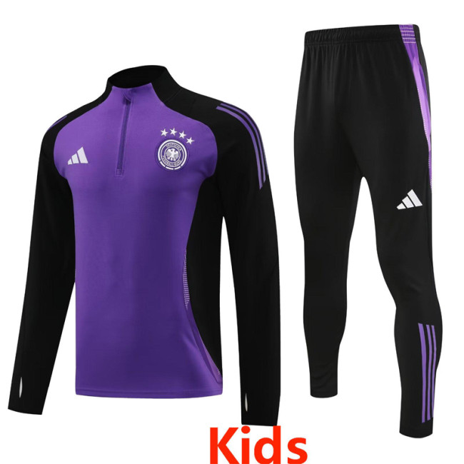 24-25 Germany Purple Kids Half Pull Tracksuit