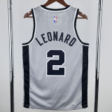 20-21 SA Spurs LEONARD #2 Grey Top Quality Hot Pressing NBA Jersey (Trapeze Edition) 飞人版