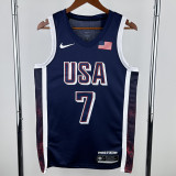 2024 Olympic Game USA DURANT # 7 Dark Blue Basketball Jersey