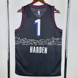 20-21 76ERS HARDEN #1 Black City Edition Top Quality Hot Pressing NBA Jersey