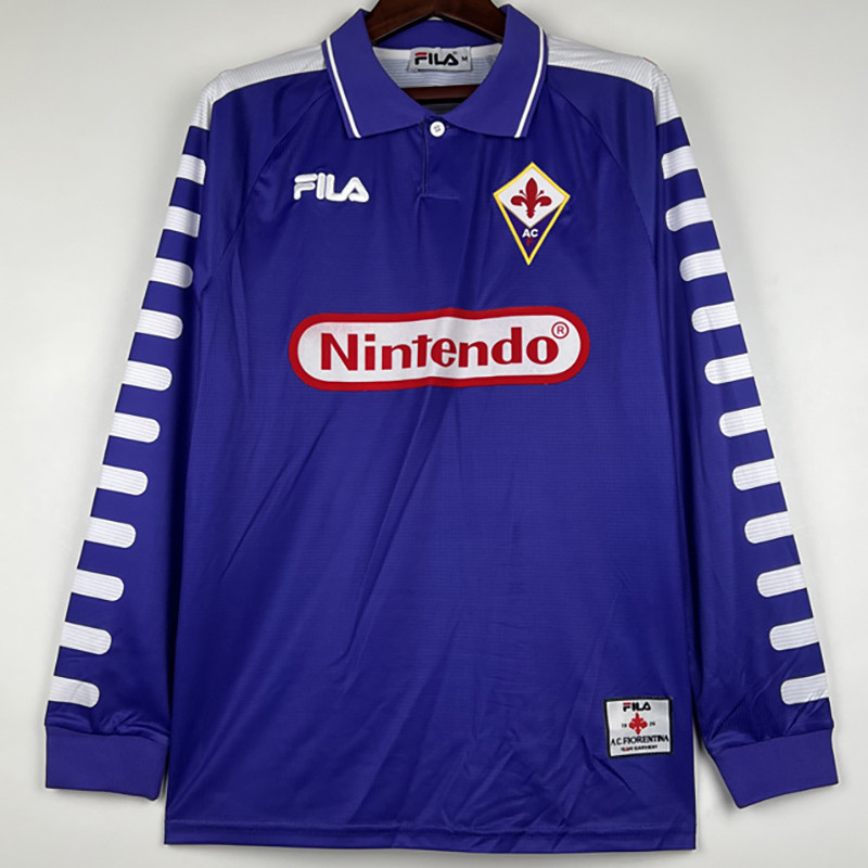 1998-1999 Fiorentina Home Retro Long Sleeve Soccer Jersey